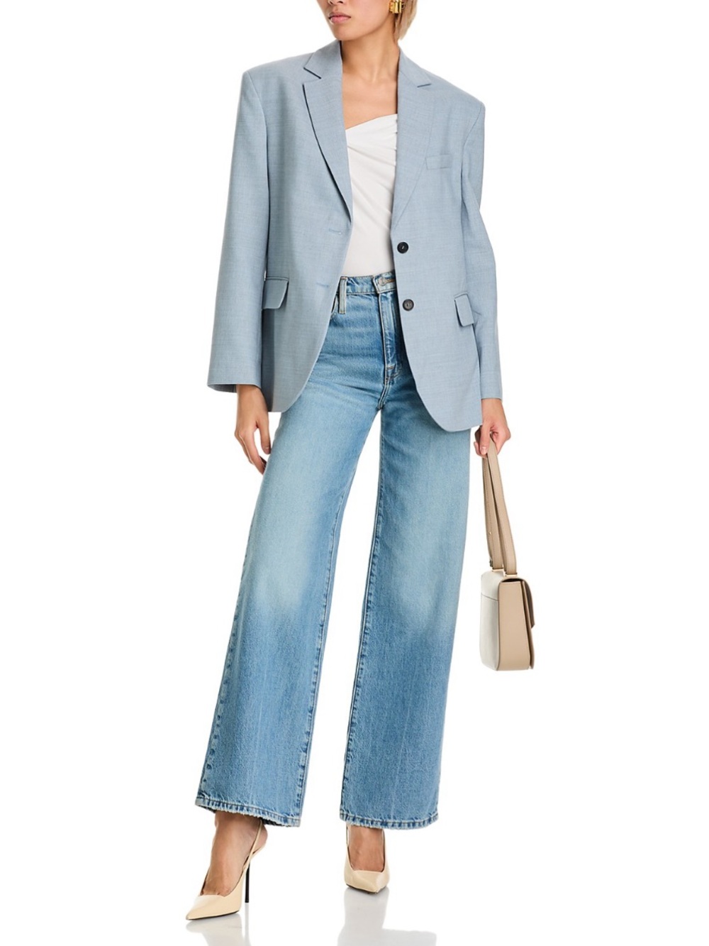 Anine Bing Blazer - Quinn Steel Blue Blazer - Med